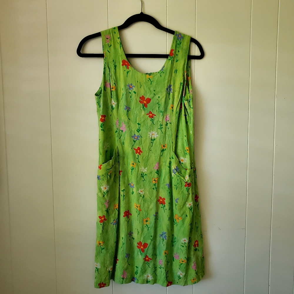 Vintage Jams World Green Floral Dress